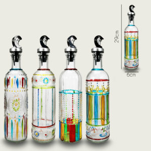 Glazen olie flessen Colore - 500 ML - per 4 stuks