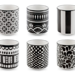Porselein Bianco e nero Kopjes - per 6 stuks