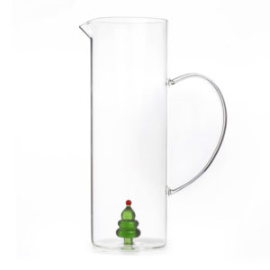 Glazen Natale karaf met kerstboom - per stuk